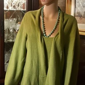 Eileen Fisher linen cotton blend 2 piece cardigan